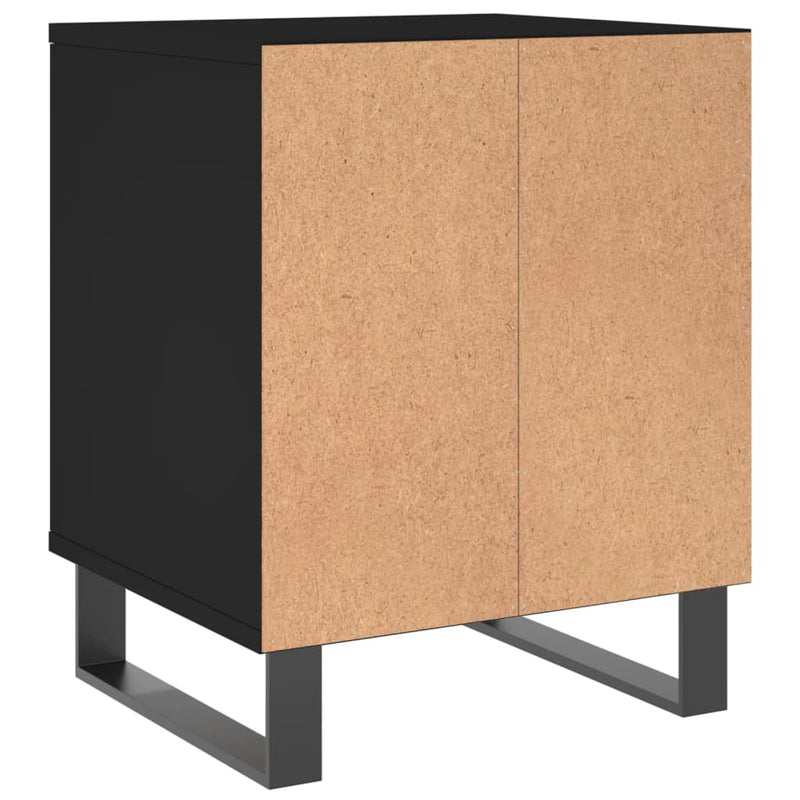vidaXL 2 db fekete szerelt fa éjjeliszekrény 40 x 35 x 50 cm
