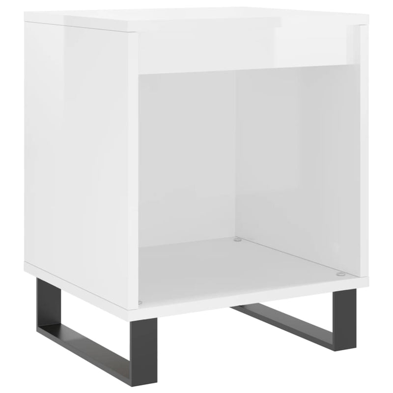 vidaXL 2 db magasfényű fehér szerelt fa éjjeliszekrény 40x35x50 cm