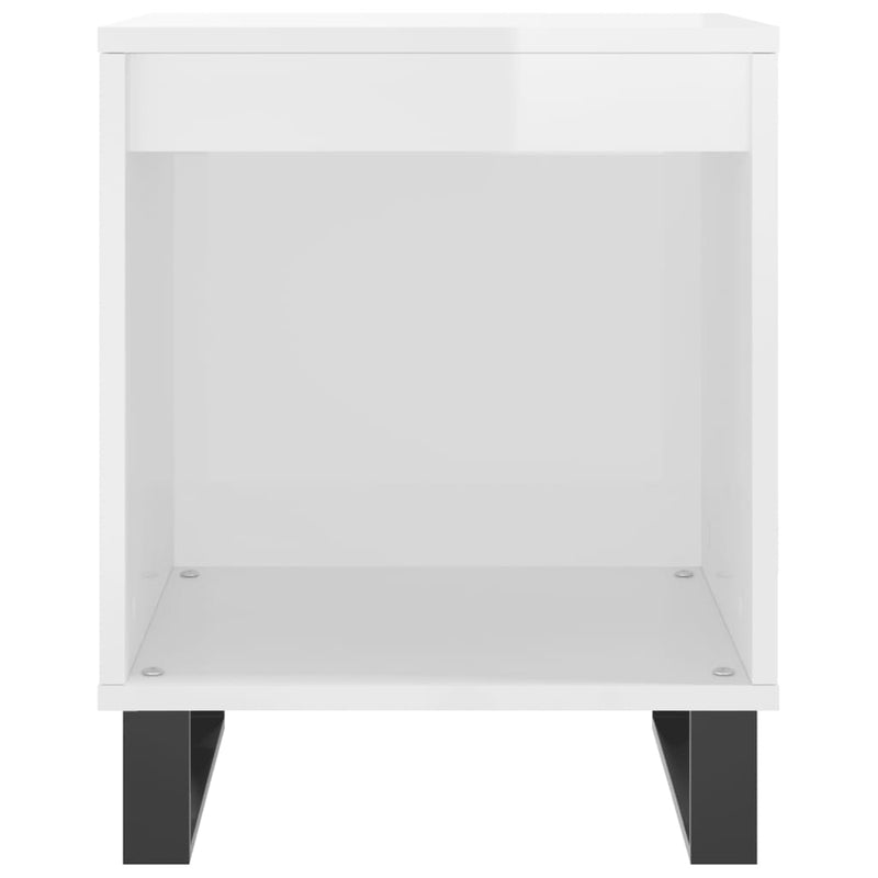 vidaXL 2 db magasfényű fehér szerelt fa éjjeliszekrény 40x35x50 cm