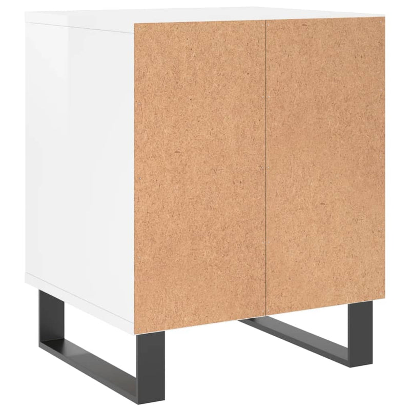 vidaXL 2 db magasfényű fehér szerelt fa éjjeliszekrény 40x35x50 cm