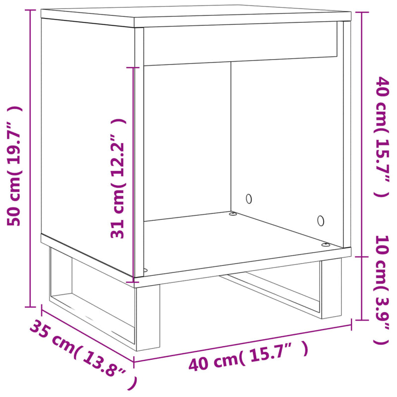 vidaXL 2 db magasfényű fehér szerelt fa éjjeliszekrény 40x35x50 cm