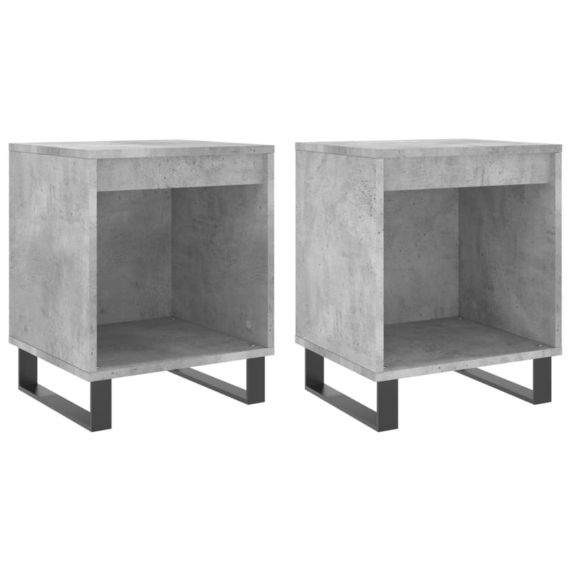 vidaXL 2 db betonszürke szerelt fa éjjeliszekrény 40 x 35 x 50 cm