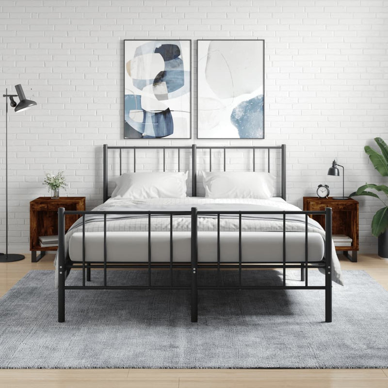 vidaXL 2 db füstös tölgy színű éjjeliszekrény 40 x 35 x 50 cm