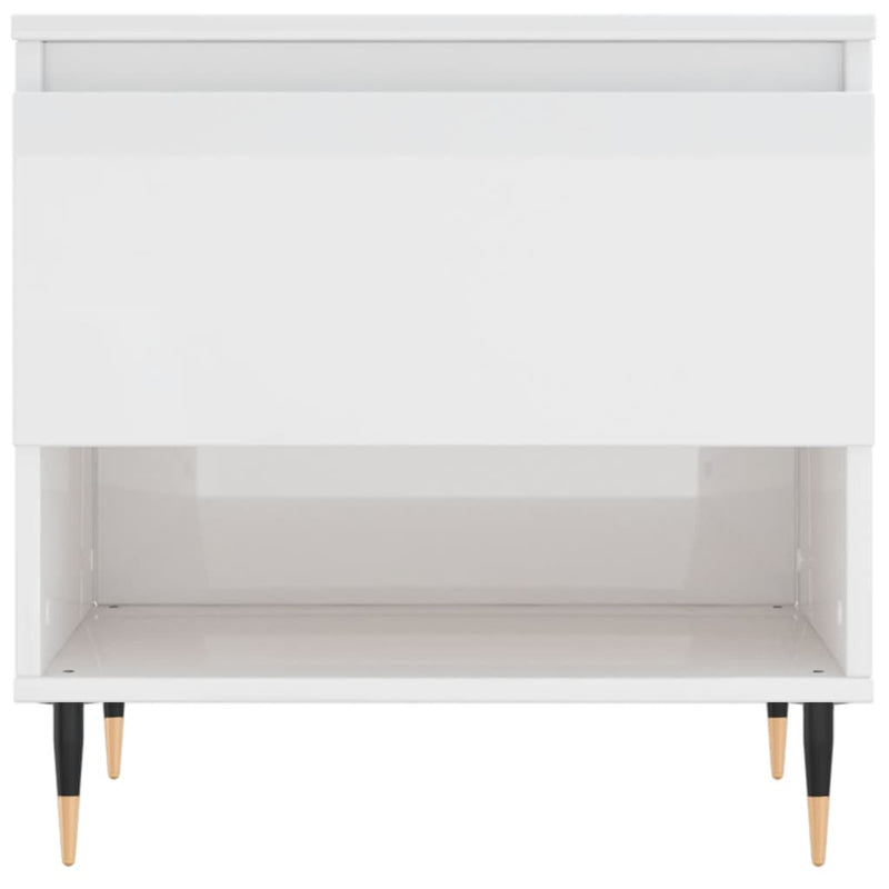 vidaXL magasfényű fehér szerelt fa dohányzóasztal 50 x 46 x 50 cm