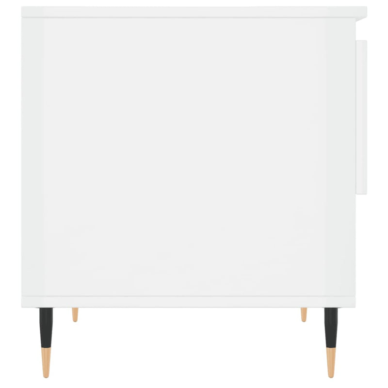 vidaXL magasfényű fehér szerelt fa dohányzóasztal 50 x 46 x 50 cm