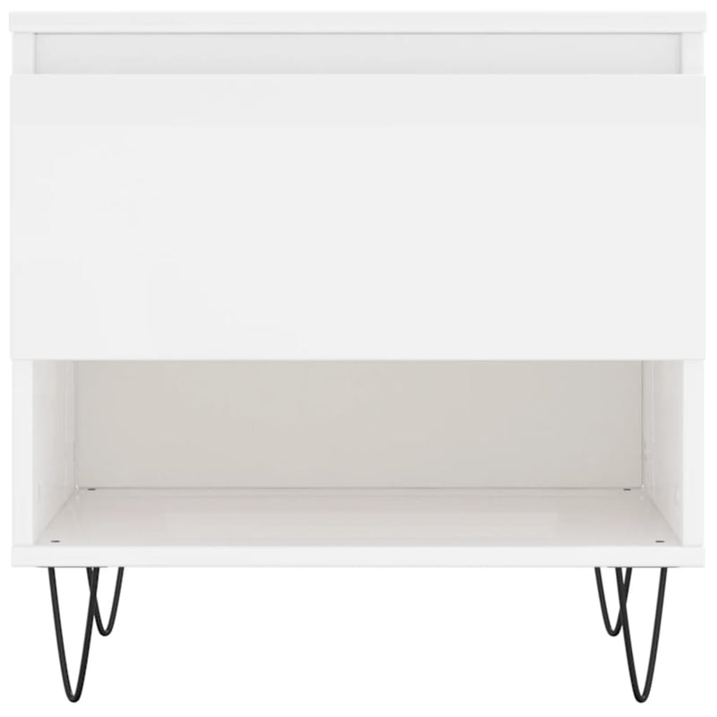 vidaXL 2 db magasfényű fehér szerelt fa dohányzóasztal 50 x 46 x 50 cm