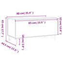 vidaXL fehér szerelt fa dohányzóasztal 90x44,5x45 cm