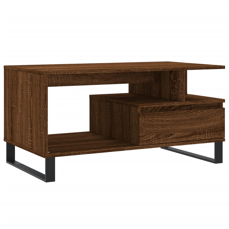 vidaXL barna tölgyszínű szerelt fa dohányzóasztal 90x49x45 cm
