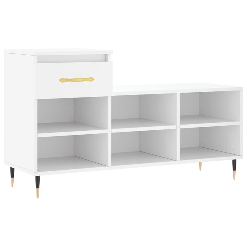 vidaXL fehér szerelt fa cipősszekrény 102x36x60 cm