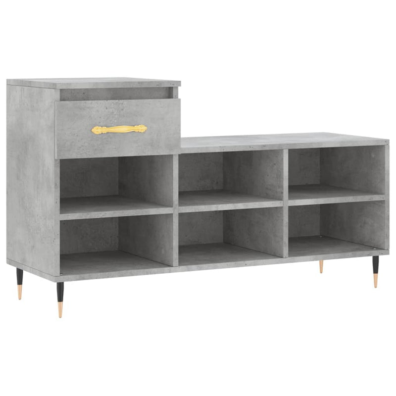 vidaXL betonszürke szerelt fa cipőszekrény 102x36x60 cm