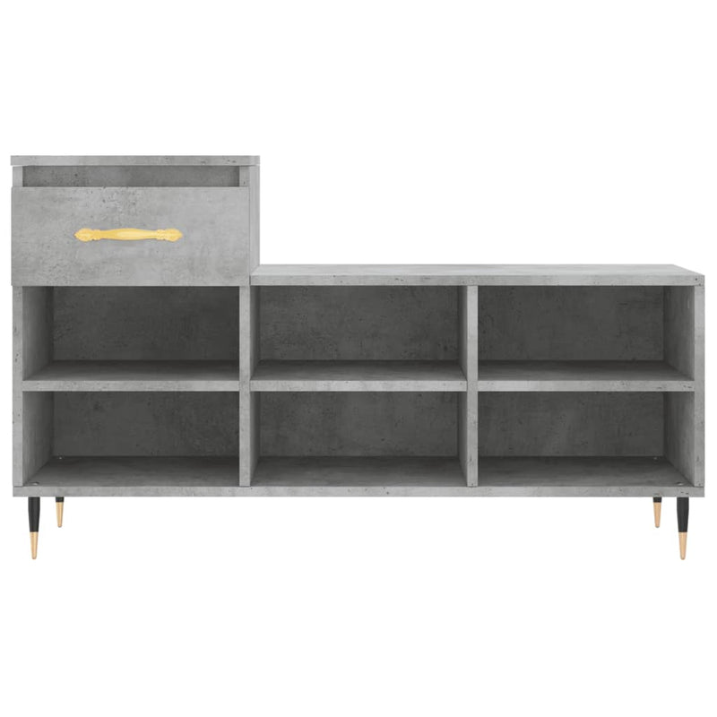 vidaXL betonszürke szerelt fa cipőszekrény 102x36x60 cm