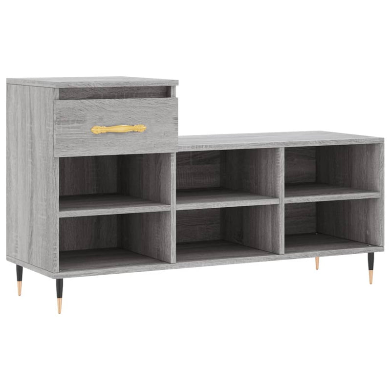 vidaXL szürke sonoma színű szerelt fa cipősszekrény 102x36x60 cm