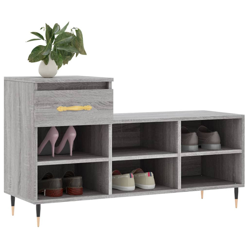 vidaXL szürke sonoma színű szerelt fa cipősszekrény 102x36x60 cm