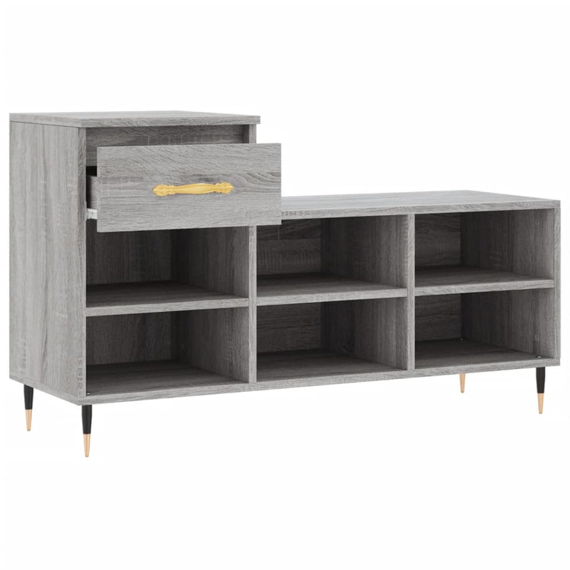 vidaXL szürke sonoma színű szerelt fa cipősszekrény 102x36x60 cm