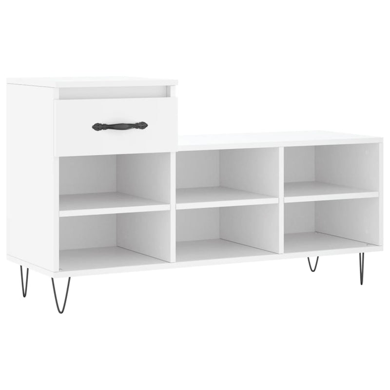 vidaXL fehér szerelt fa cipősszekrény 102x36x60 cm