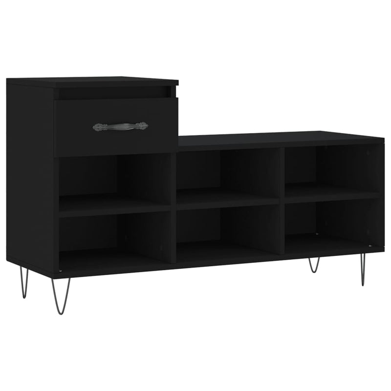 vidaXL fekete szerelt fa cipősszekrény 102x36x60 cm