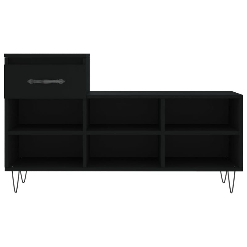 vidaXL fekete szerelt fa cipősszekrény 102x36x60 cm