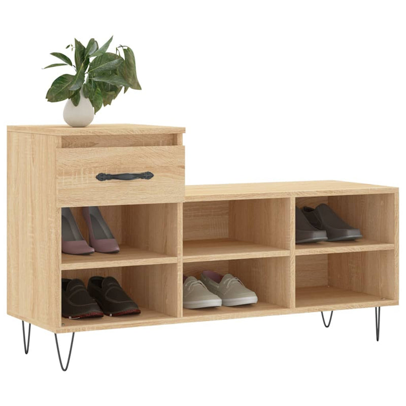 vidaXL sonoma tölgy színű szerelt fa cipőszekrény 102x36x60 cm