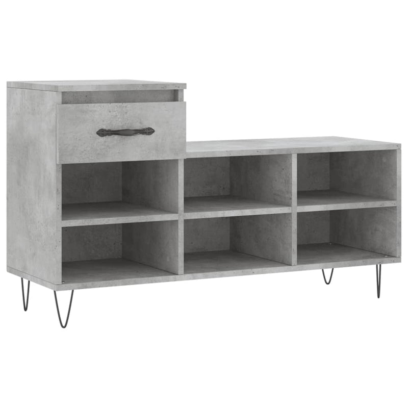 vidaXL betonszürke szerelt fa cipőszekrény 102x36x60 cm