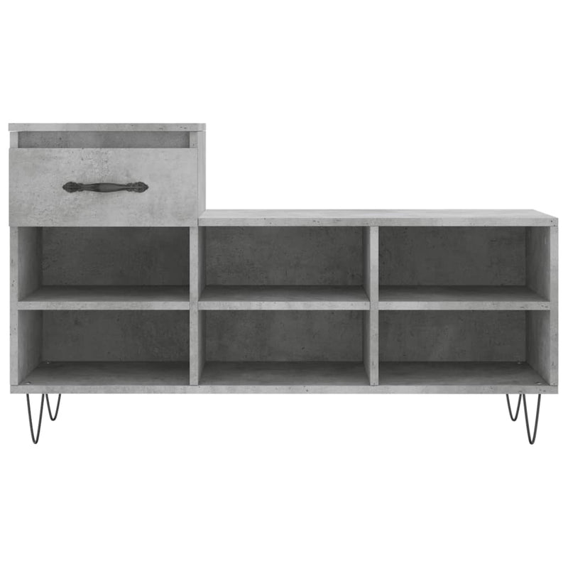vidaXL betonszürke szerelt fa cipőszekrény 102x36x60 cm