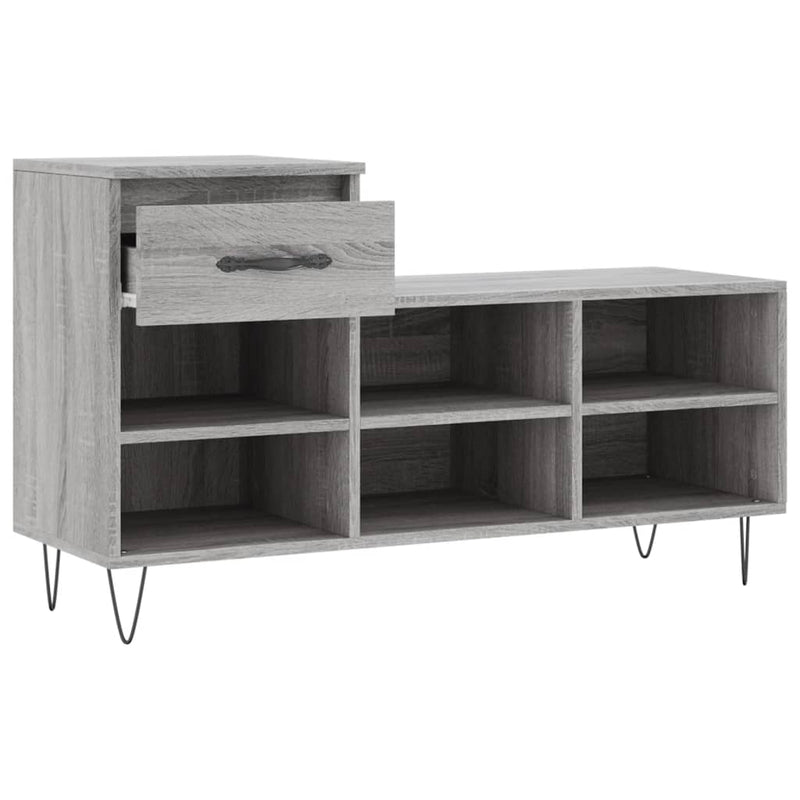 vidaXL szürke sonoma színű szerelt fa cipősszekrény 102x36x60 cm