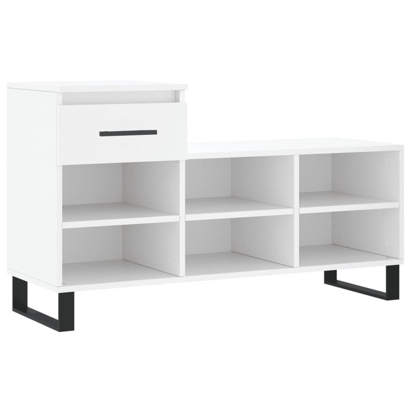 vidaXL fehér szerelt fa cipősszekrény 102x36x60 cm
