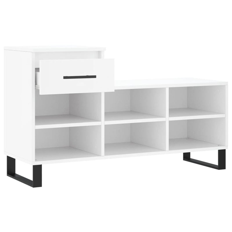 vidaXL fehér szerelt fa cipősszekrény 102x36x60 cm