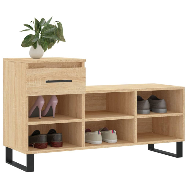 vidaXL sonoma tölgy színű szerelt fa cipőszekrény 102x36x60 cm