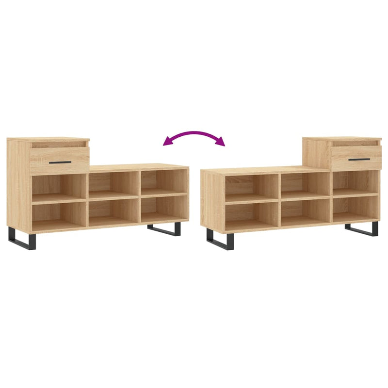vidaXL sonoma tölgy színű szerelt fa cipőszekrény 102x36x60 cm