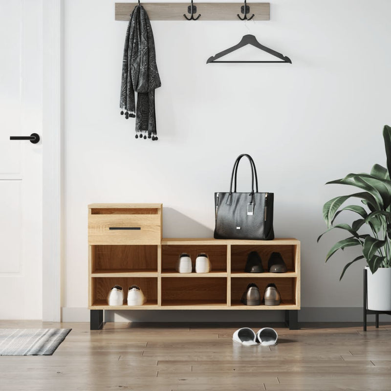 vidaXL sonoma tölgy színű szerelt fa cipőszekrény 102x36x60 cm