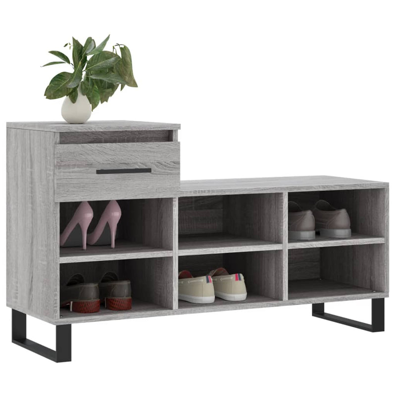 vidaXL szürke sonoma színű szerelt fa cipősszekrény 102x36x60 cm