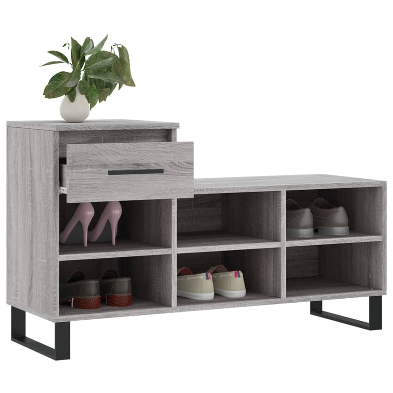 vidaXL szürke sonoma színű szerelt fa cipősszekrény 102x36x60 cm