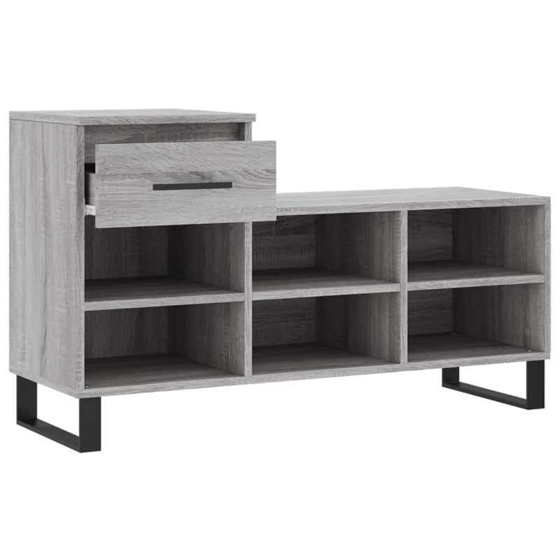 vidaXL szürke sonoma színű szerelt fa cipősszekrény 102x36x60 cm