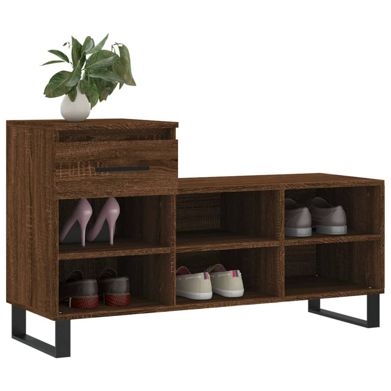 vidaXL barna tölgyszínű szerelt fa cipősszekrény 102x36x60 cm