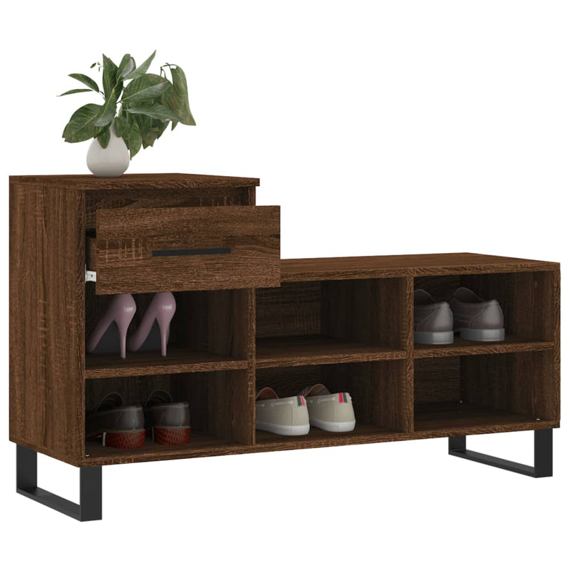 vidaXL barna tölgyszínű szerelt fa cipősszekrény 102x36x60 cm