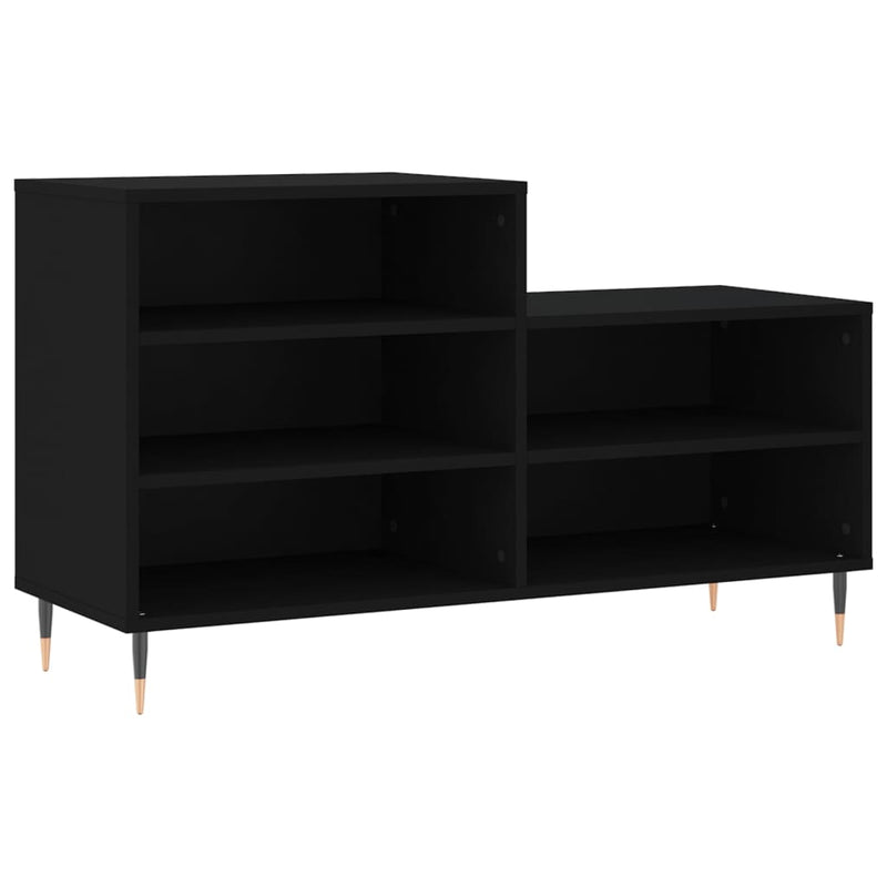 vidaXL fekete szerelt fa cipősszekrény 102x36x60 cm