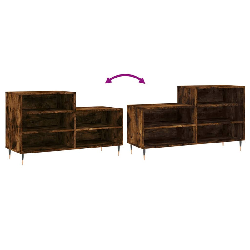 vidaXL füstös tölgy színű szerelt fa cipősszekrény 102 x 36 x 60 cm