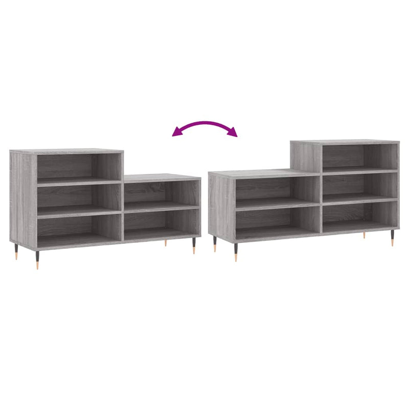 vidaXL szürke sonoma színű szerelt fa cipősszekrény 102x36x60 cm