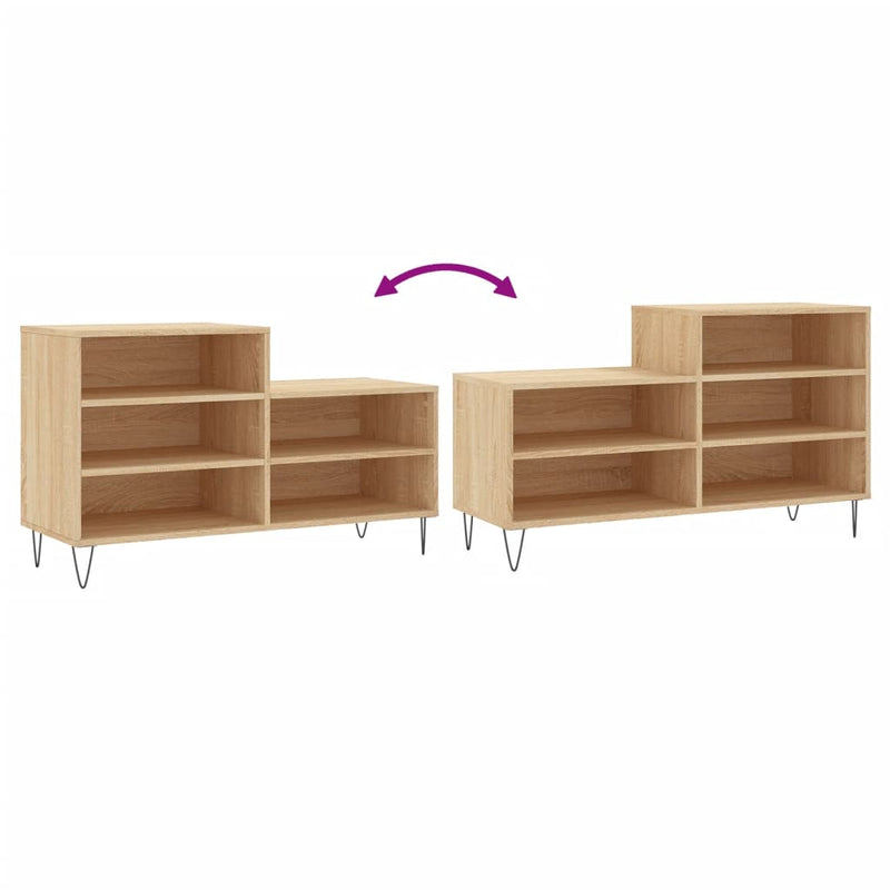 vidaXL sonoma tölgy színű szerelt fa cipőszekrény 102x36x60 cm