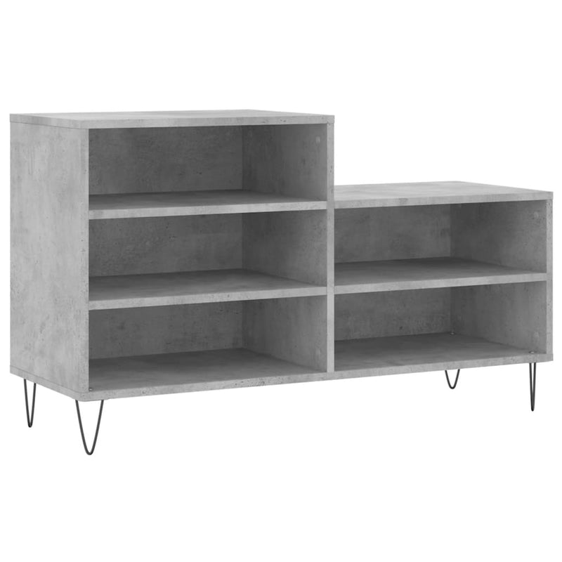 vidaXL betonszürke szerelt fa cipőszekrény 102x36x60 cm