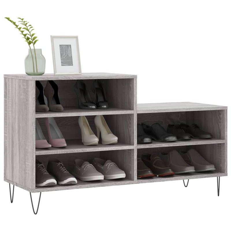 vidaXL szürke sonoma színű szerelt fa cipősszekrény 102x36x60 cm
