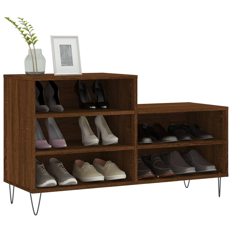 vidaXL barna tölgyszínű szerelt fa cipősszekrény 102x36x60 cm