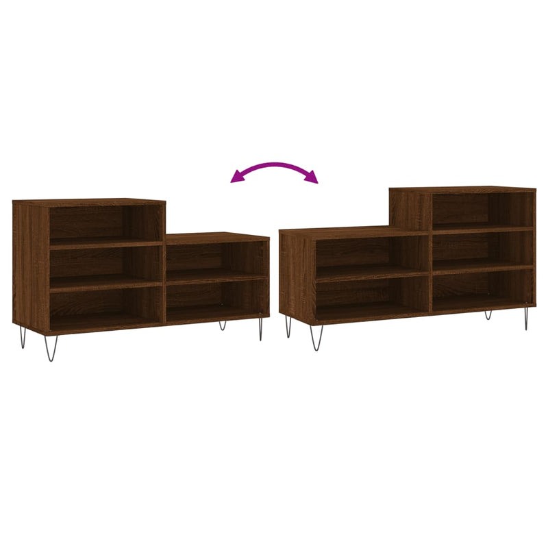 vidaXL barna tölgyszínű szerelt fa cipősszekrény 102x36x60 cm