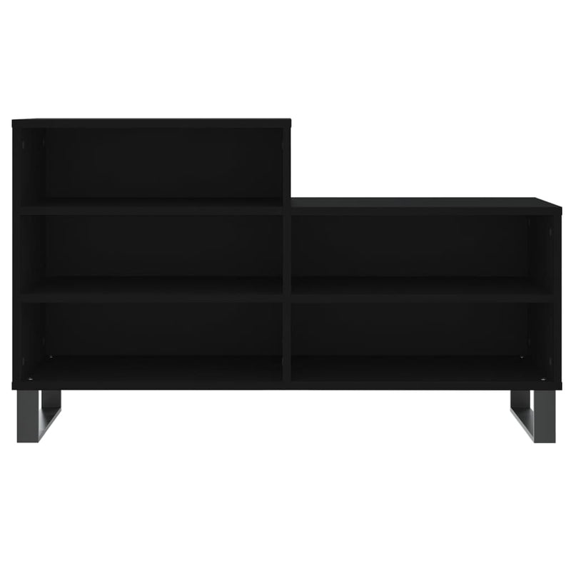 vidaXL fekete szerelt fa cipősszekrény 102x36x60 cm