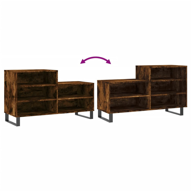vidaXL füstös tölgy színű szerelt fa cipősszekrény 102 x 36 x 60 cm
