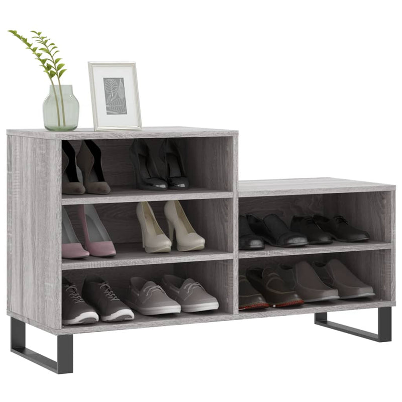 vidaXL szürke sonoma színű szerelt fa cipősszekrény 102x36x60 cm
