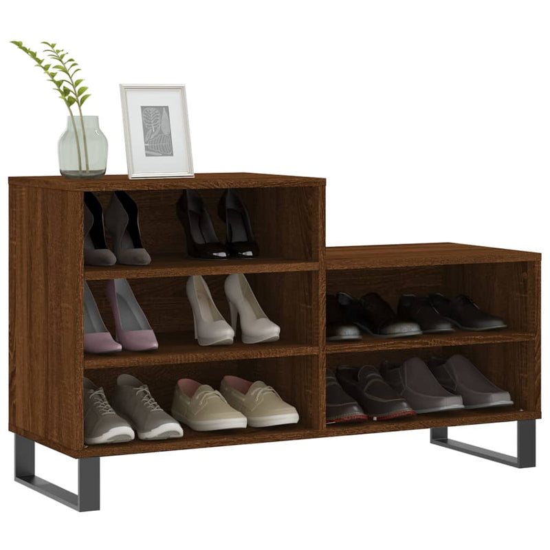 vidaXL barna tölgyszínű szerelt fa cipősszekrény 102x36x60 cm