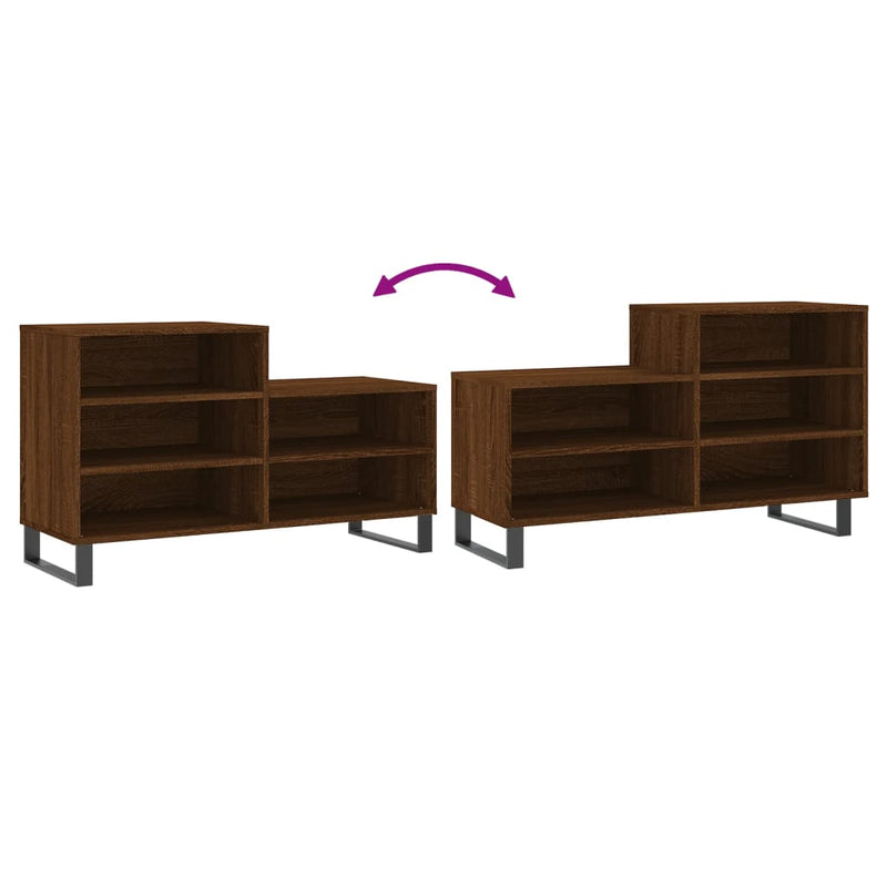 vidaXL barna tölgyszínű szerelt fa cipősszekrény 102x36x60 cm