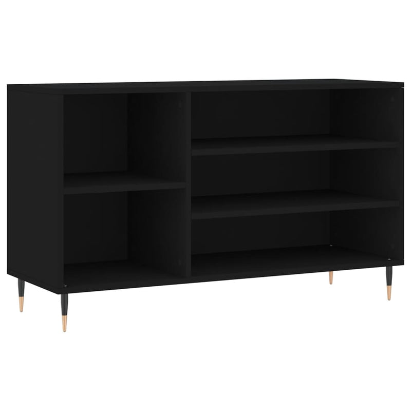 vidaXL fekete szerelt fa cipősszekrény 102x36x60 cm
