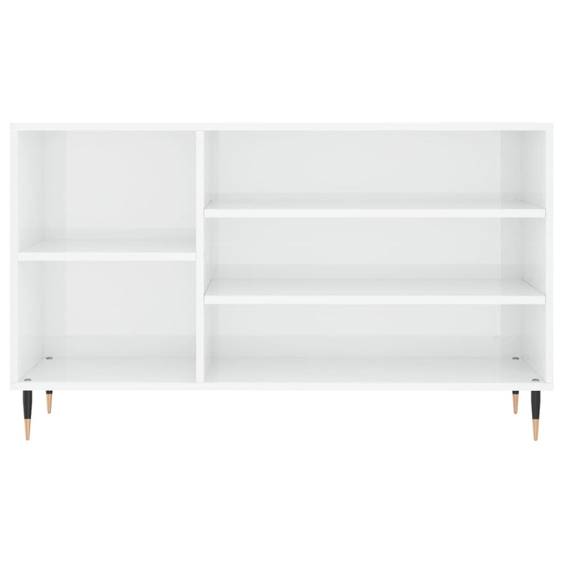 vidaXL magasfényű fehér szerelt fa cipősszekrény 102x36x60 cm